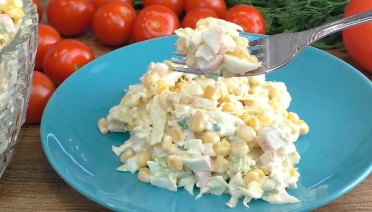Швидкий та смачний салат на вечерю! Готую часто і не набридає
