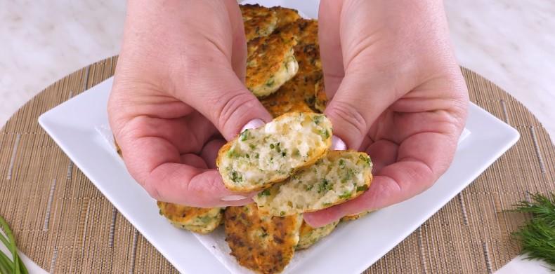 Ліниві пиріжки на кефірі із зеленою цибулею та яйцем