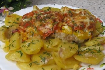 Запечена картопля з м'ясом на вечерю