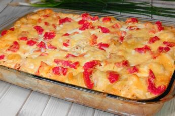 Запіканка з макаронів та курячого філе