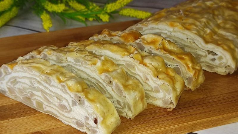 Рулет із лаваша з сиром та бананам