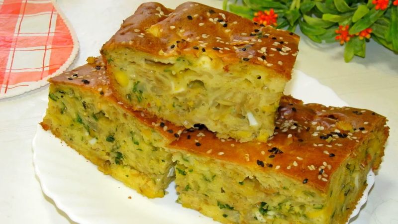 Заливний пиріг з капустою